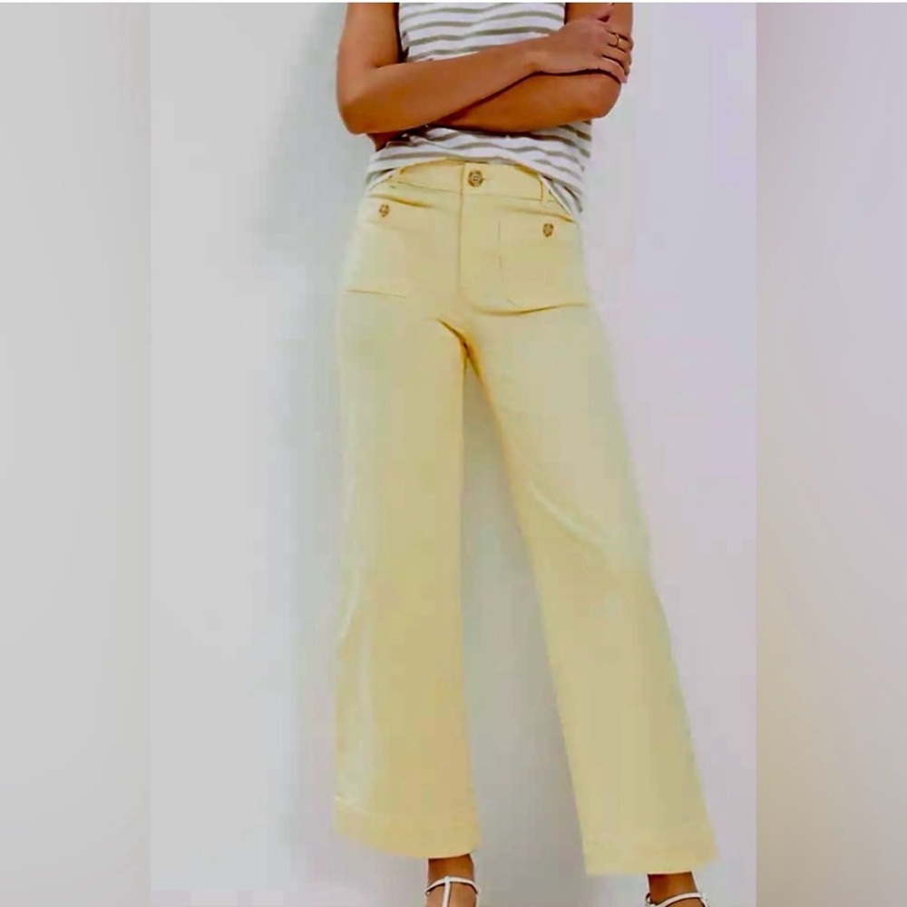 NWT LOFT Palmer Yellow Wide-Leg Pants